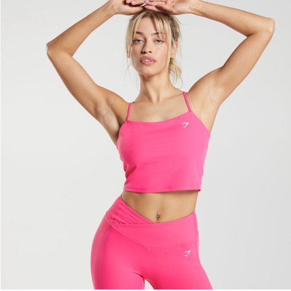 Gymshark Tops - Gymshark Strappy Crop Cami tank - Fuchsia